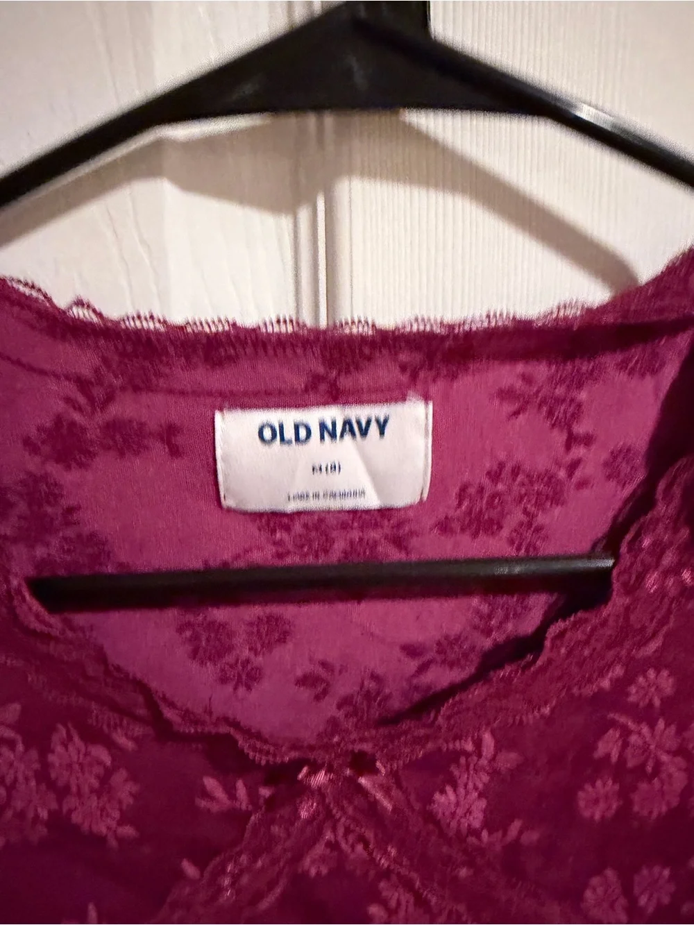 Old Navy Magenta Floral-Print Long Sleeve Kids Top